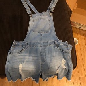 Light wash overalls